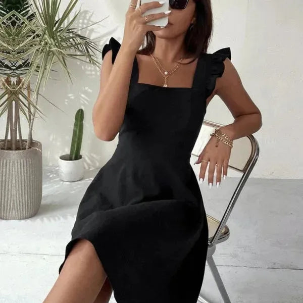 Ruffle Sleeve Flared Mini Dress
