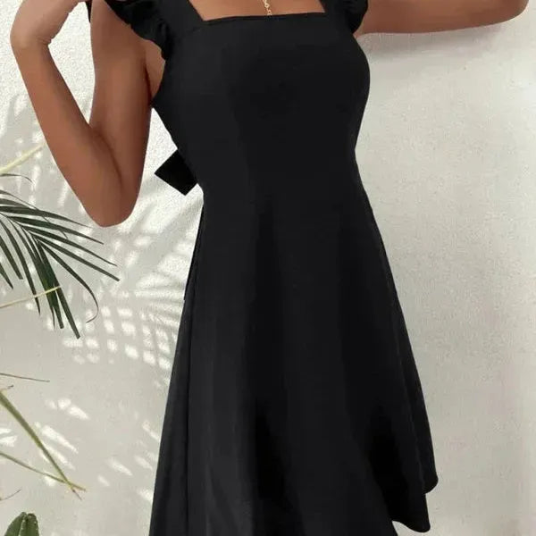Ruffle Sleeve Flared Mini Dress