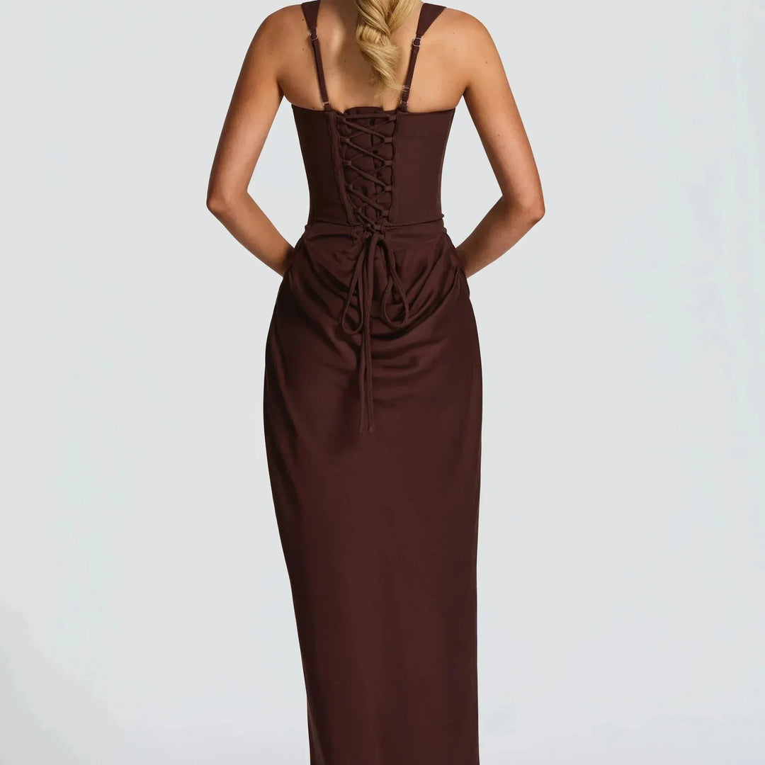 Open Back Long Fitted Dress