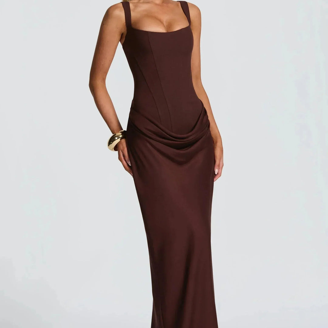 Open Back Long Fitted Dress