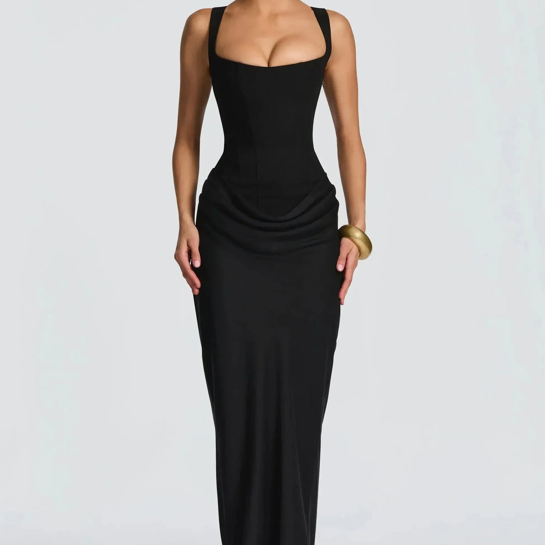 Open Back Long Fitted Dress