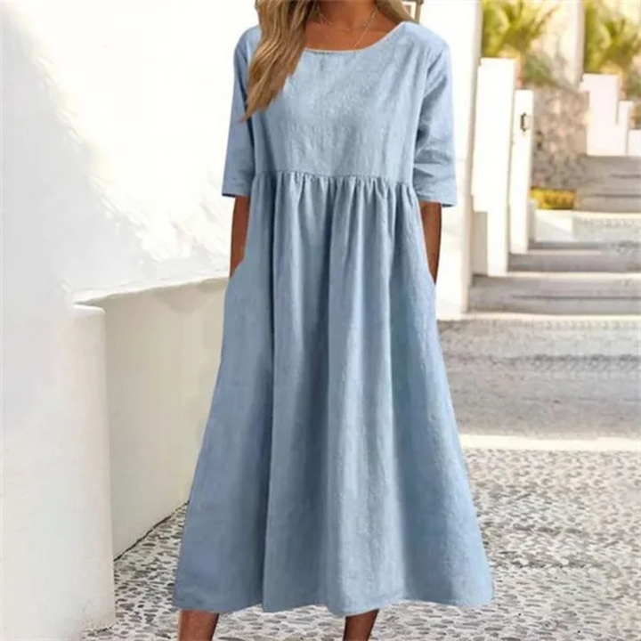 Breezy Smocked-Waist Summer Midi Dress