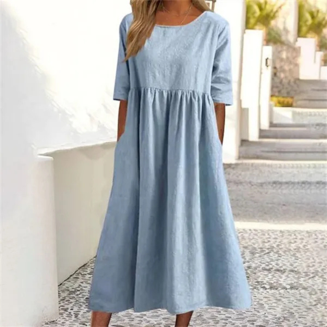 Smocked Waist Summer Midi Dress