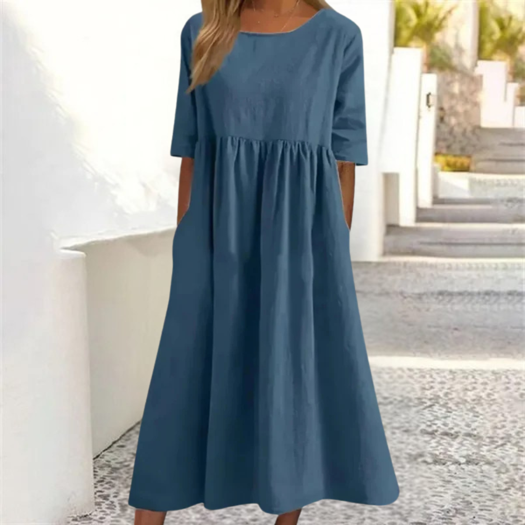Breezy Smocked-Waist Summer Midi Dress