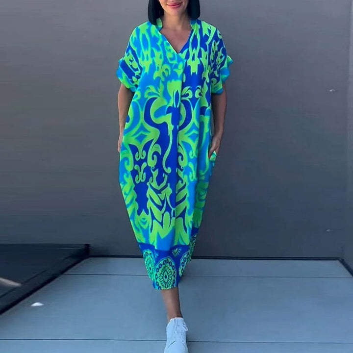 Flowy V Neck Summer Dress