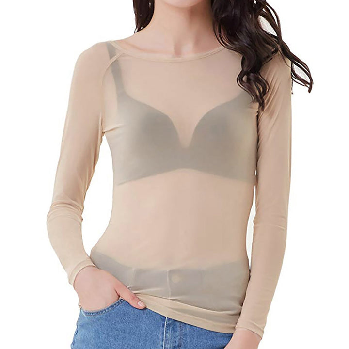 Sheer Long Sleeve Mesh Top