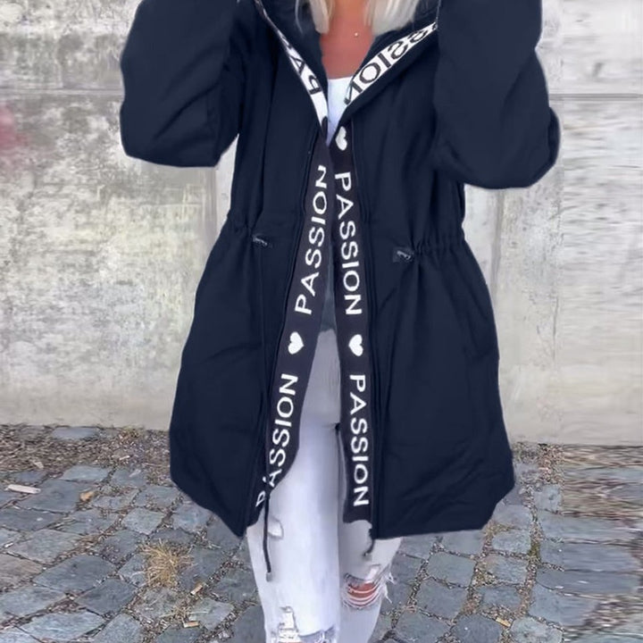 Bonnie - Women's Hooded Parka Coat with Drawstring Waist