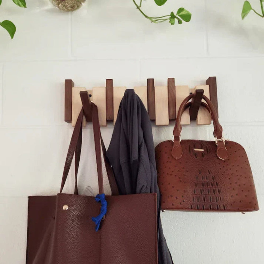 Wooden Piano Coat Rack - HarmonyCoat-Walnut Wood-4 Hooks-State of Style