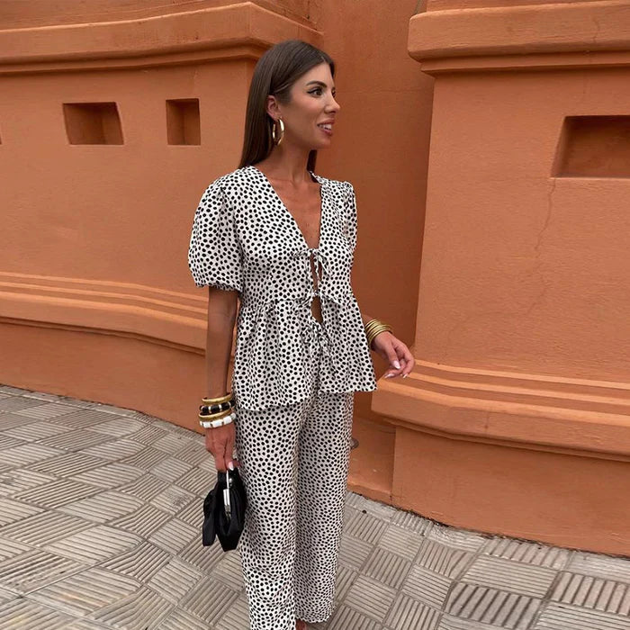 Bold Print Top And Skirt Set